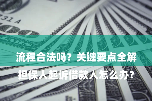 北京

担保人起诉借款人怎么办？流程合法吗？关键要点全解析